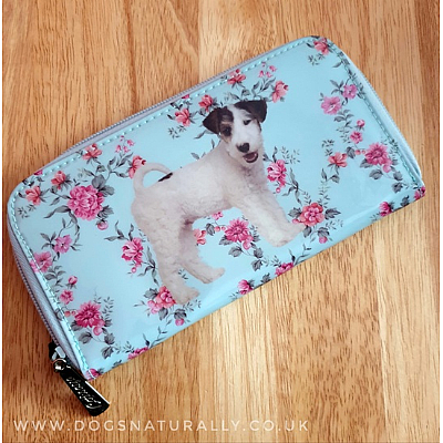 Floral Pup Zip Wallet (Catseye)